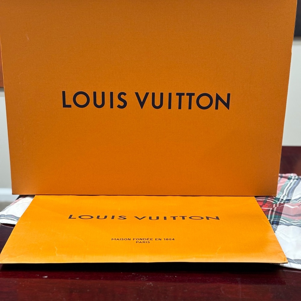 1 Louis Vuitton box with handle and 1 Louis Vuitton bag